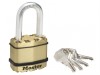Master Lock Excell Brass Finish 45mm Padlock 4 Pin - 38mm Shackle