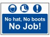 Scan No Hat, No Boots, No Job - PVC 600 x 400mm