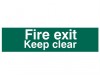 Scan Fire Exit Keep Clear text Only - PVC 200 x 50mm