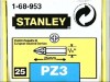 Stanley Pozidriv 3pt Bit 25mm 1 x 25 1-68-953B