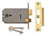 UNION 2077-5 3 Lever Horizontal Mortice Lock 124mm Polished Brass