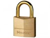 Master Lock Solid Brass 35mm Padlock With Brass Plated Shackle