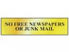 Scan No Free Newspapers Or Junk Mail - Polished Brass Effect 200 x 50mm