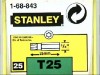 Stanley Torx Insert Bit T25 25mm (1 x 25) 1-68-843B