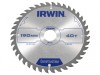 IRWIN Circular Saw Blade 190x 30mm x 40T ATB