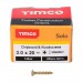 TIMCO Solo Woodscrew PZ1 CSK ZYP 3.0 x 20 200 PCS Box